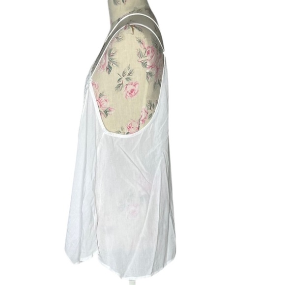 Piazza Italia Tank Top Cami Size M White Broderie Anglaise Tiered Made in Italy - Picture 6 of 15
